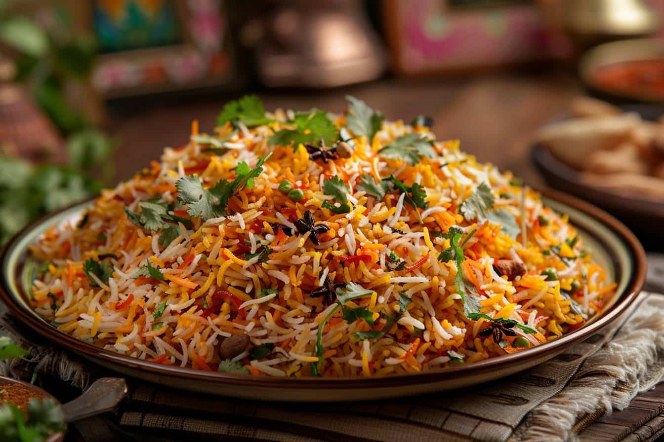 Immergiti nella sinfonia colorata e aromatica di indiano biryani