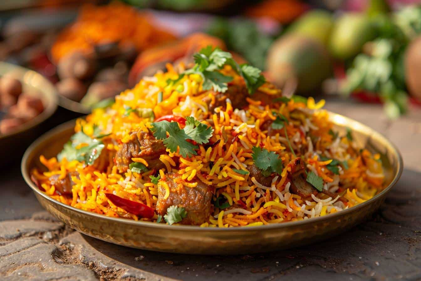 Immerse yourself in the colorful and aromatic symphony of Indian Biryani