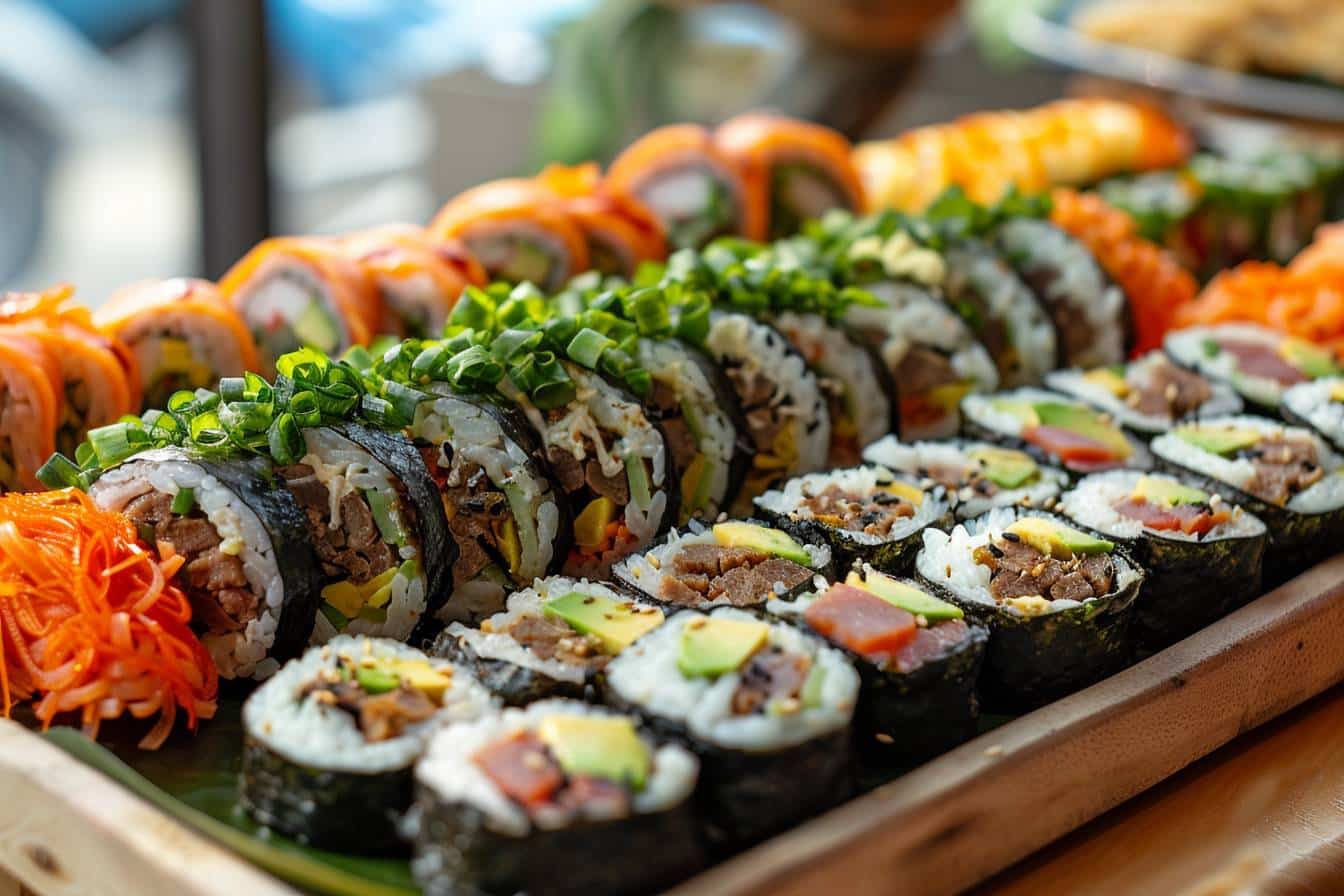 The culinary duel: Korean kimbap against Japanese sushi